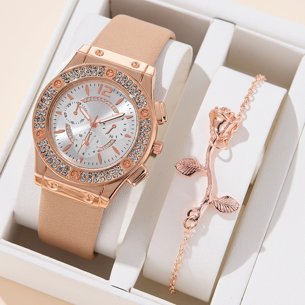 Montre à bracelet en PU pour femme