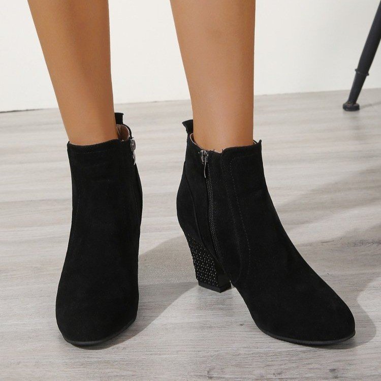 Bottes Martin tendance en cuir suédé à bouche profonde pour femmes