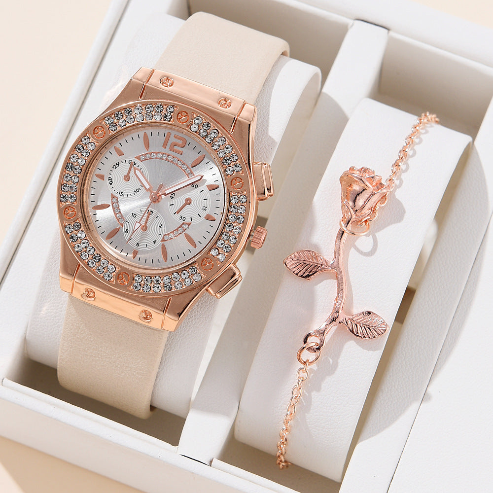 Montre à bracelet en PU pour femme